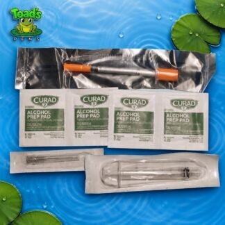 Toads Pens Peptide Quick Start Kit with alcohol prep pads, 3mL luer lock syringe, compatible needle, and 0.5mL insulin syringe